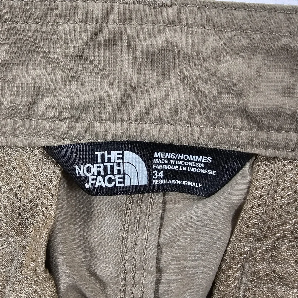 The North Face Convertible Pants MENS 34 Khaki Tan Ripstop Hiking Trail Cargo
